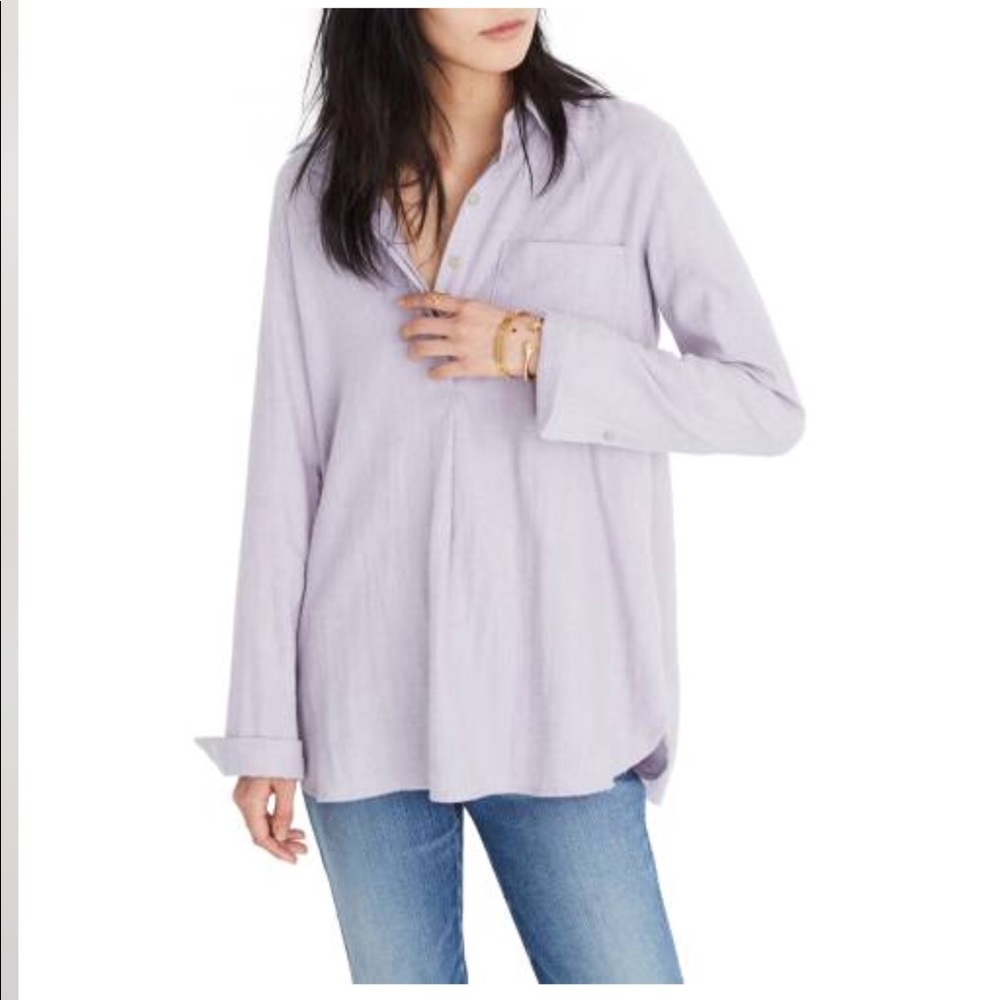 Madewell Button Back Flannel Shirt size S